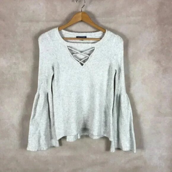 AMERICAN EAGLE Beige Softest Boho Bell Sleeve Sweater SMALL - Picture 3 of 7